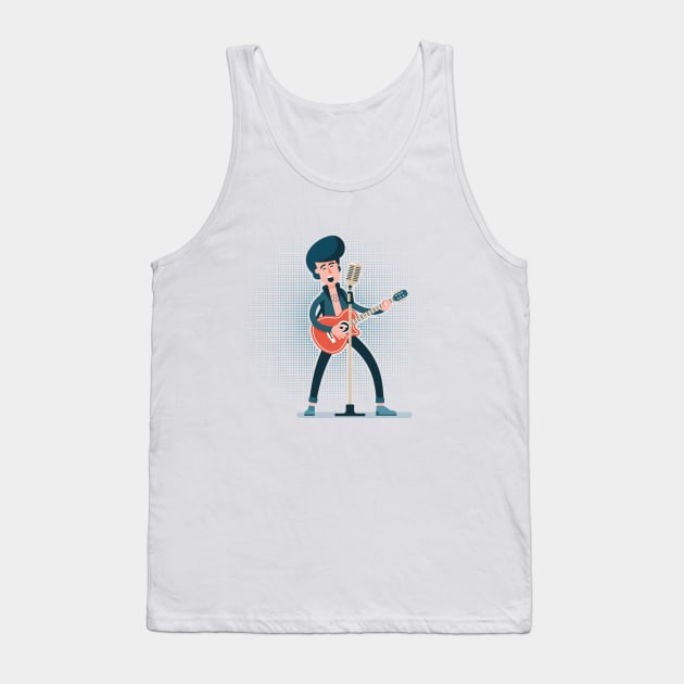 Cartoon rock guitarist Tank Top by Agor2012